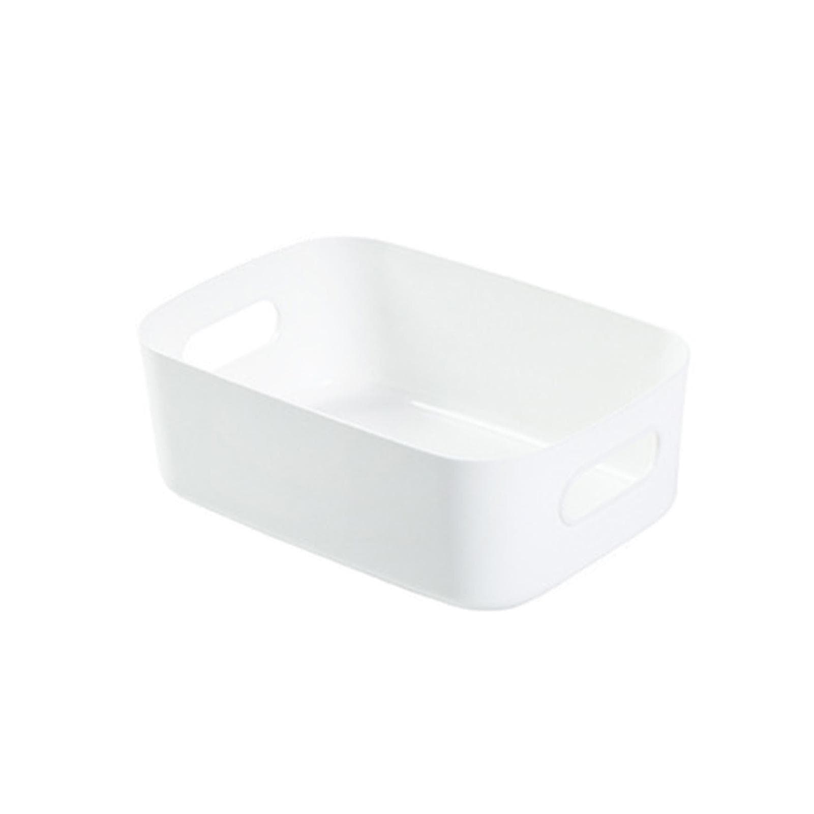 Desktop Storage Basket PP Cosmetic Storages Box Desktops Sundries Organizer with Handle for S white
