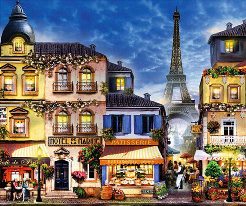 5D Diy Tower Romantic Town Diamond Painting Cross Stitch Full Square European Home Decor 20X30CM