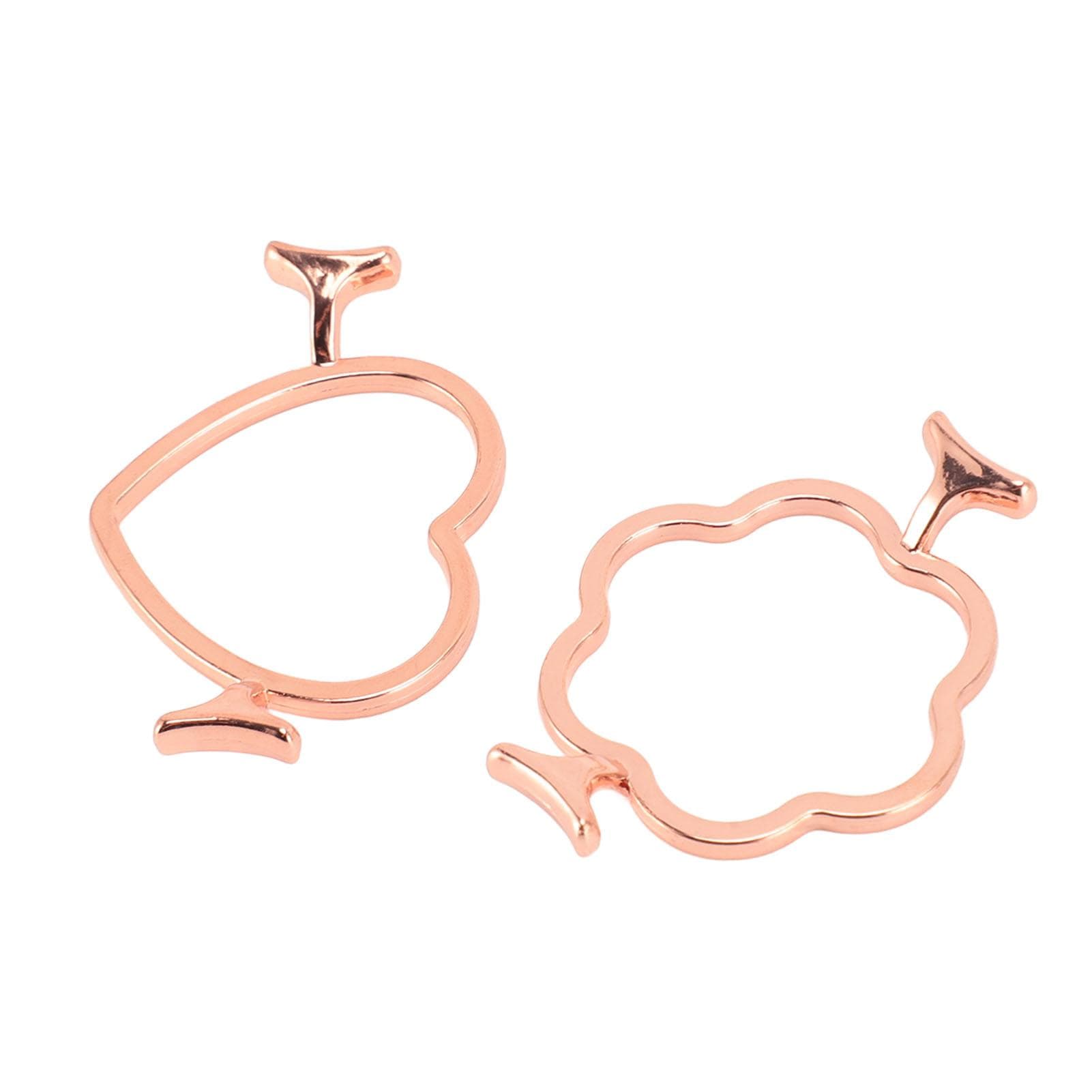 2Pcs Wax Seal Molds Zinc Alloy Easy to Use Sturdy Heart Flower Shape Wax Seal Stamp Rings for