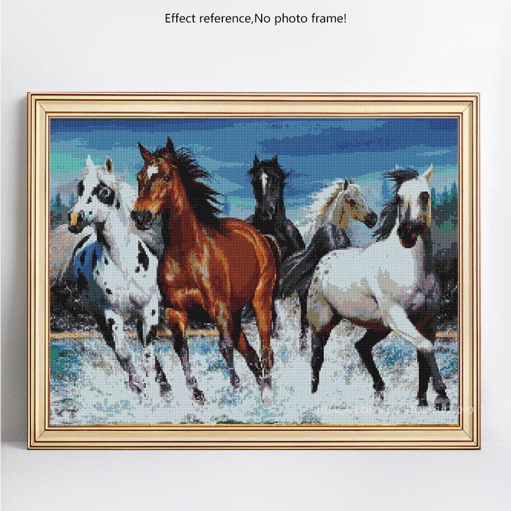 5D DIY Diamond Painting Sale Full Round Horse Rhinestone Picture Diamond Embroidery 20X30CM