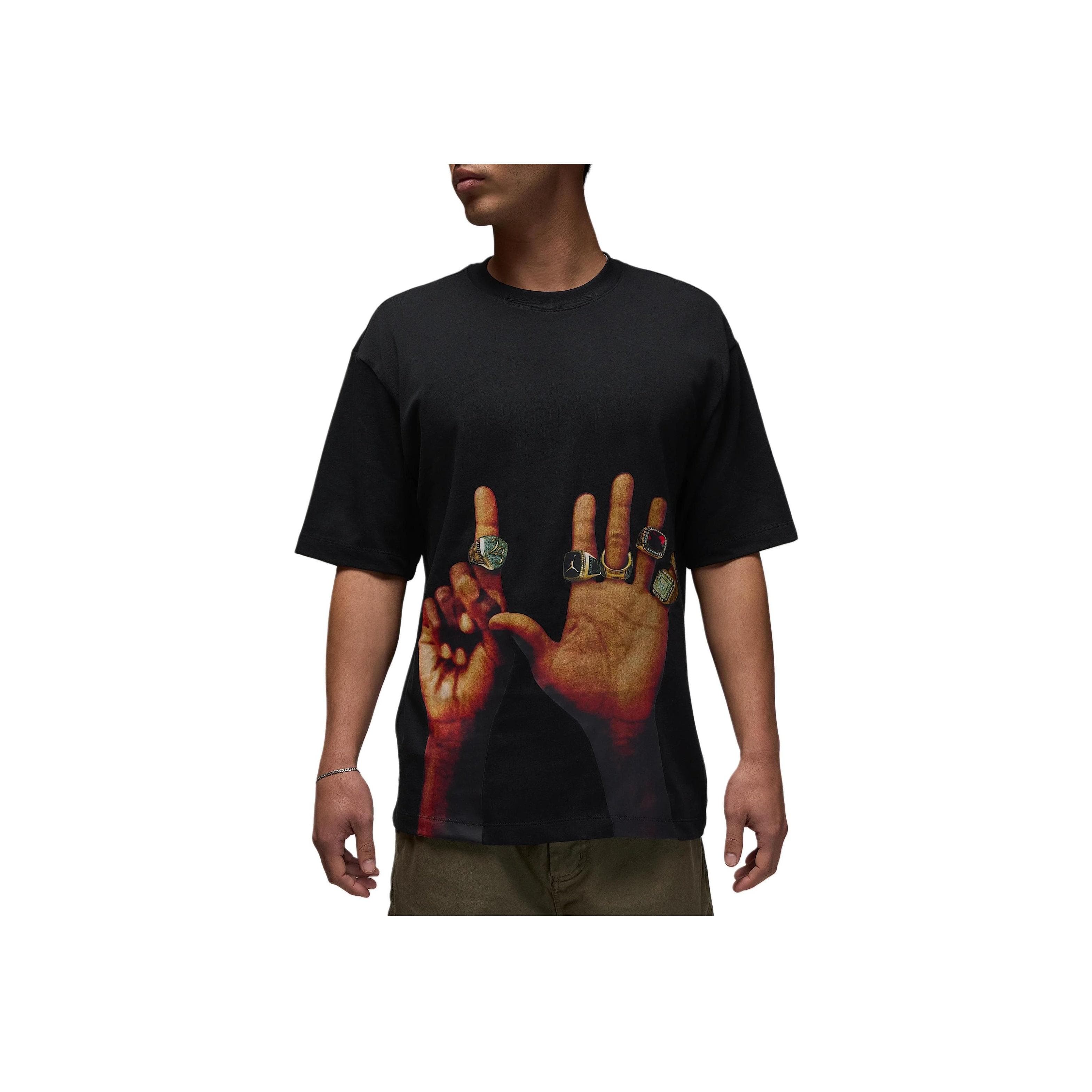 Air Jordan Flight MVP Rings T-Shirt Black/Sail Unisex Tops HJ2322-010 XL