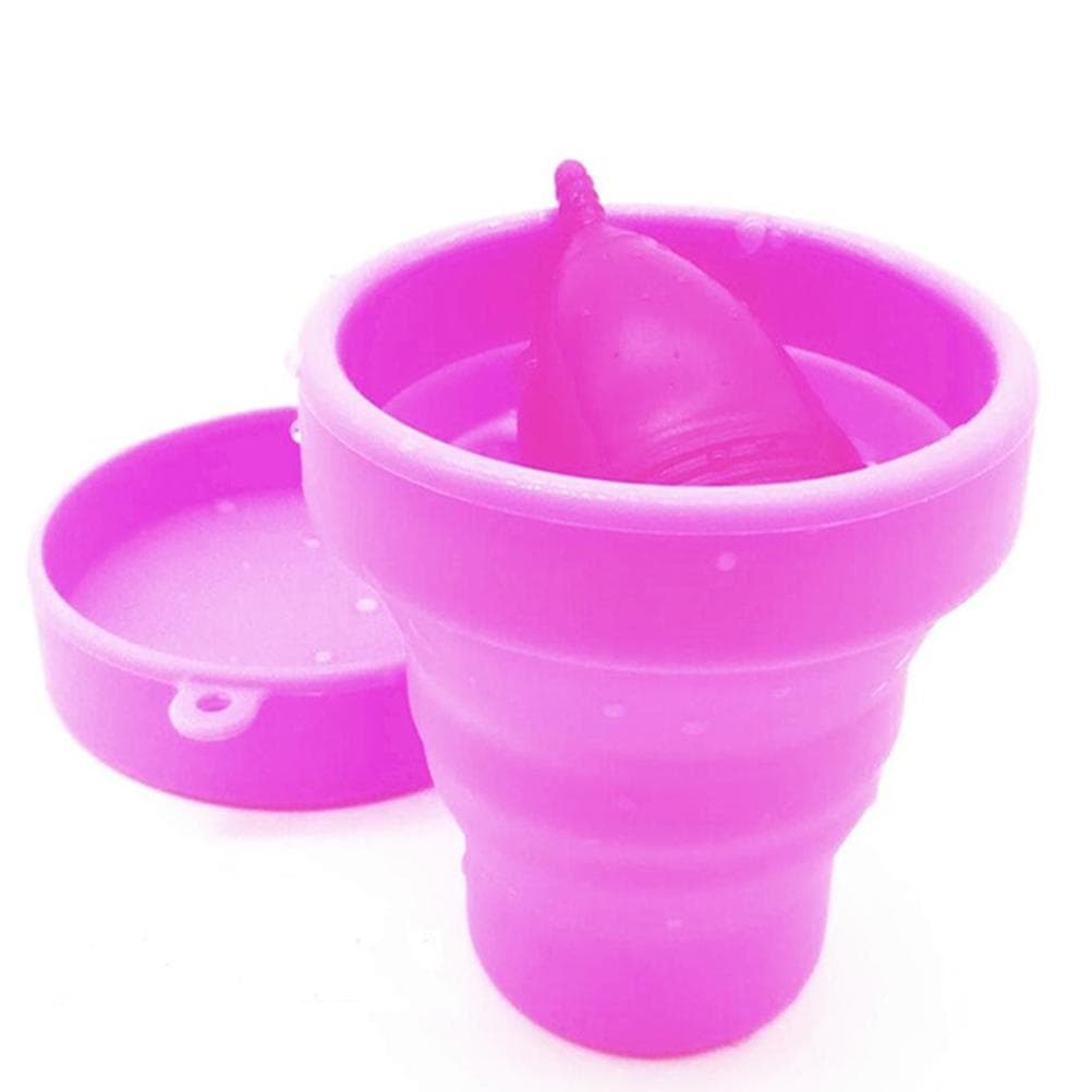 Collapsible Silicone Cup for Cleaning and Storing Menstrual Cup Reusable and Foldable Menstrual Cup