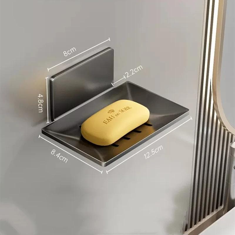 New Aluminum Alloy Soap Holder One-click disassembly Soaps Dish With Drain Water Wall Mounted Soap Box Bathroom Accessories black