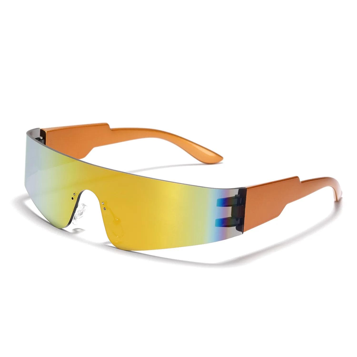 Fashion Rimless One-piece Sunglasses for Men Women UV400 Protection Punk Multicolor Shades Trendy Eyewear 1PC