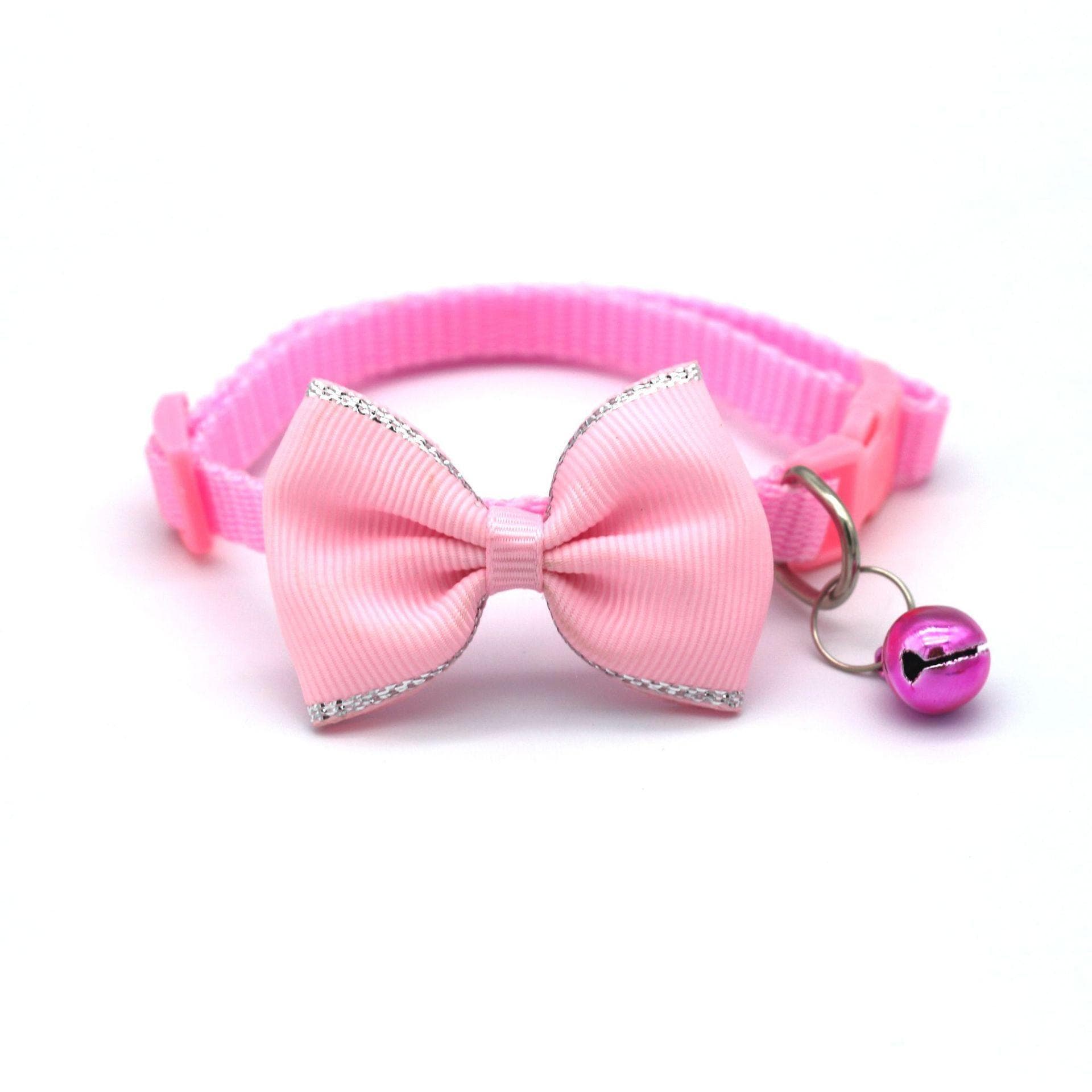 Pet Collars New Pet Bow Bell Collars Cute Cat Collars Pet Supplies Multicolor Adjustable Pet Dressing Tool Pet Accessories pink