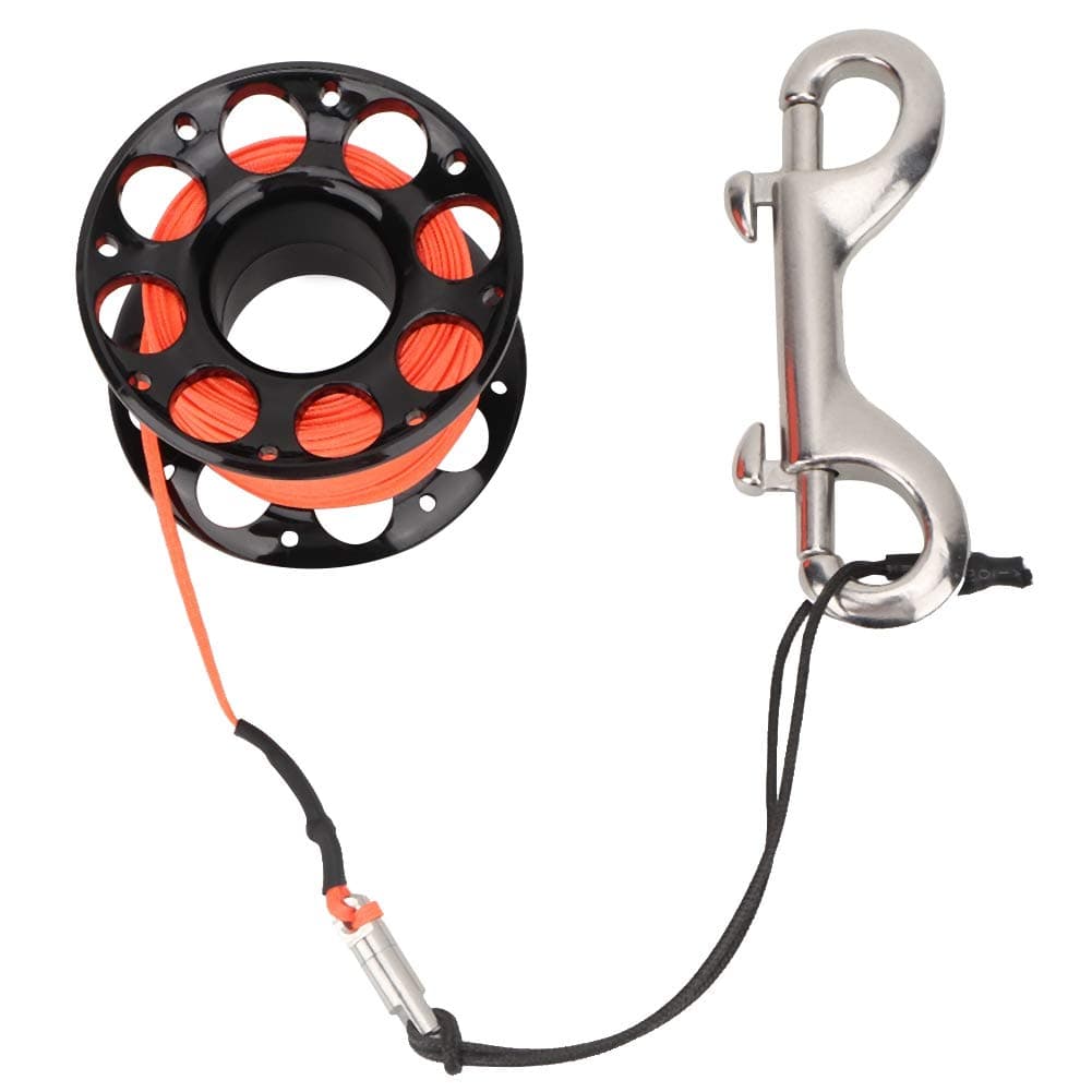 Ongwan Scuba Spool Diving Finger 15m Underwater Reel, (Black) black