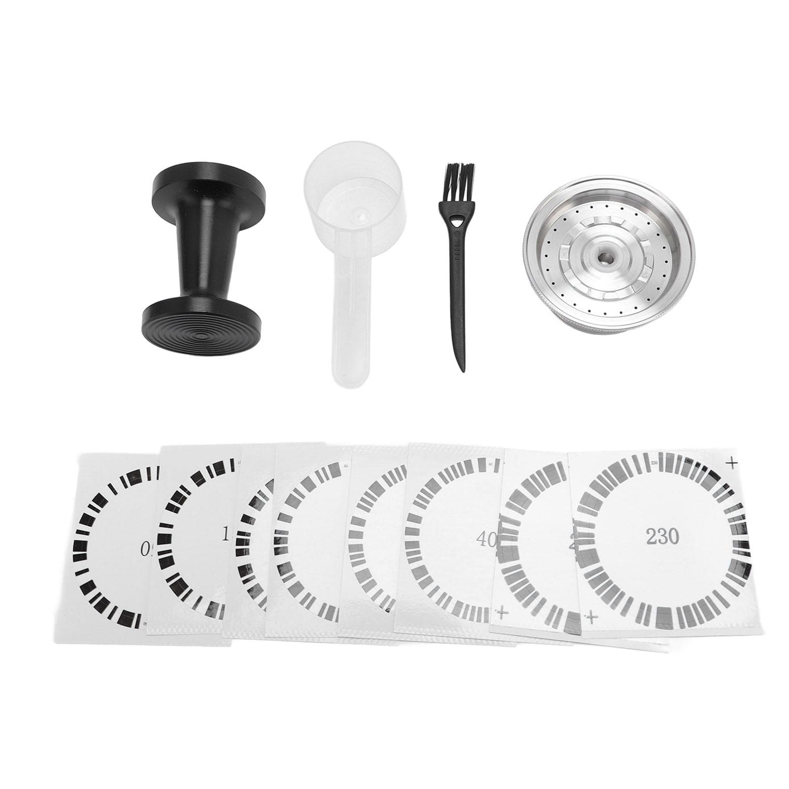 Refillable Coffee Capsule Spoon Brush Kit Stainless Steel Reusable Double End Tamper for VERTUOLINE L
