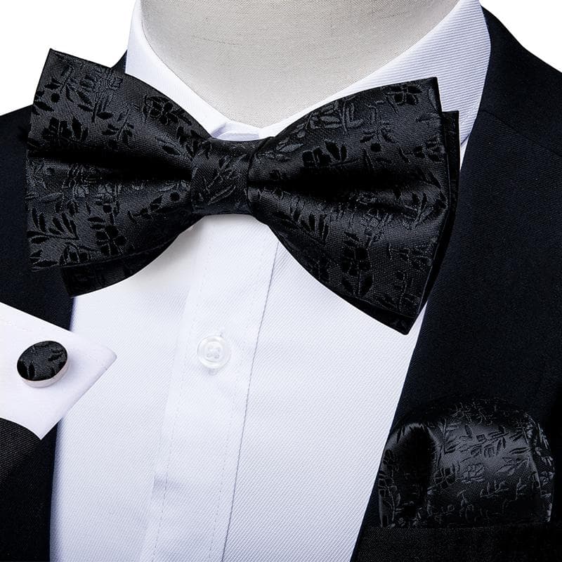 Bow Tie for Men Classic Red Green Paisley Pre-tied Bowtie Cufflinks Set for Party Butterfly Knot Gift Mens Accessories 0150