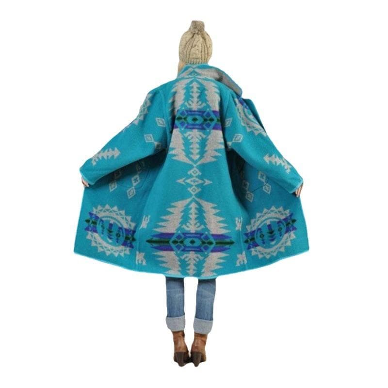 Autumn and Winter Lapel Print Celebrity Temperament Fashion Casual Print Jacket 5XL