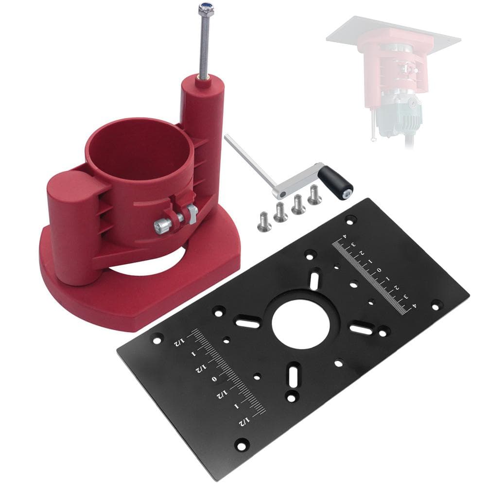 Router Table Insert Plate and Router Lift Kit Woodworking Router Lift Flip Plate Set Engraving black