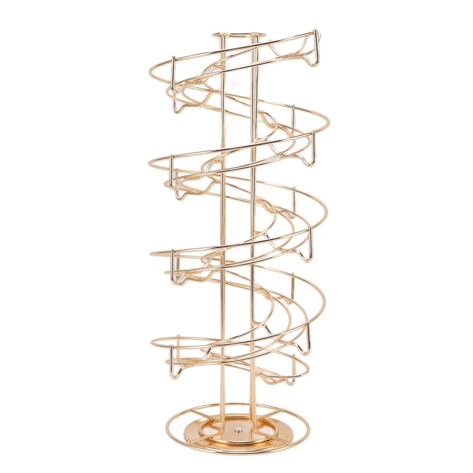 Coffee Pod Holder Gold Stainless Steel 360 Dgree Rotatable Coffee Capsule Rack for Cafe