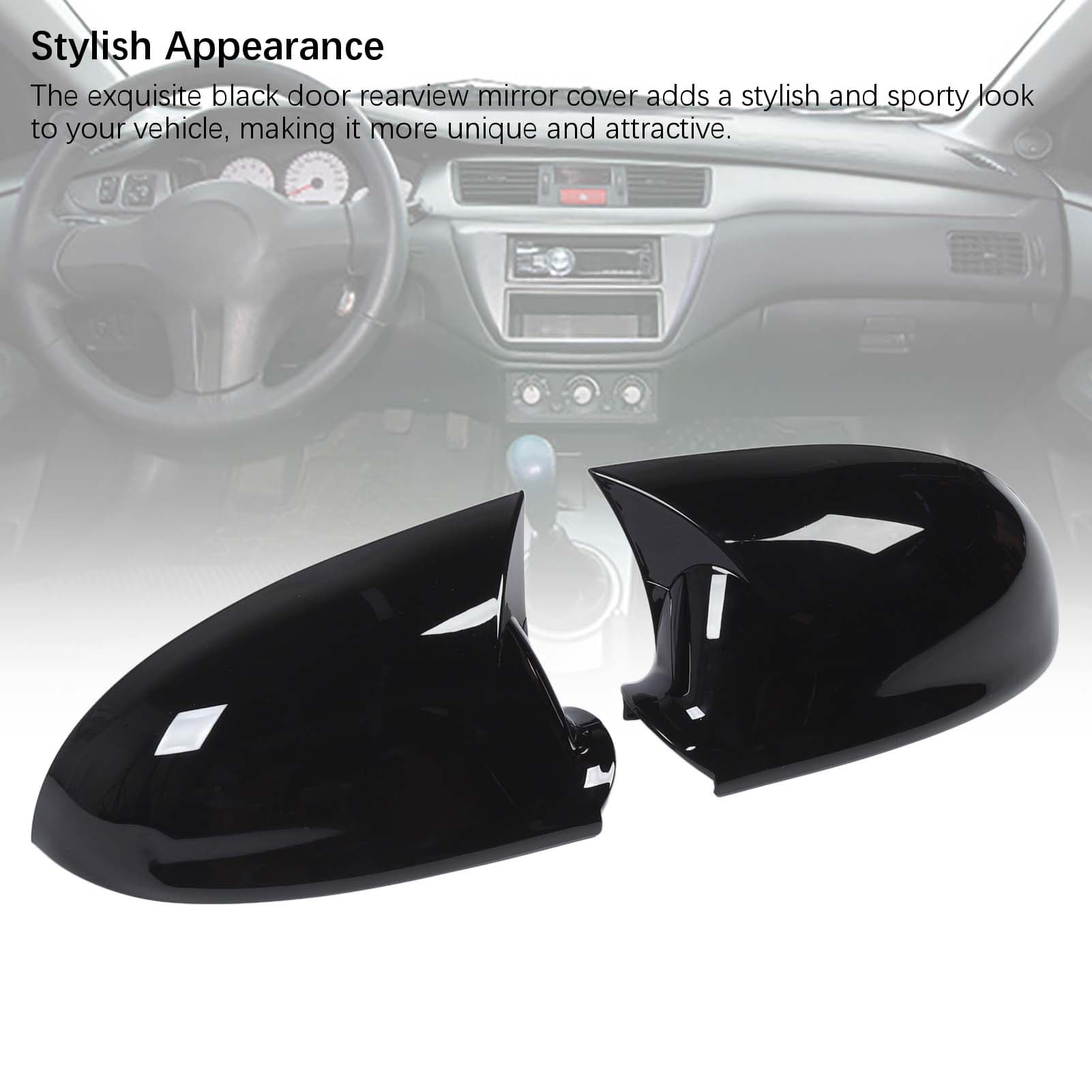 1 Pair Rearview Mirror Cover 1K0857538 Glossy Black Sporty Look Door Side Rear View Mirror Cap for