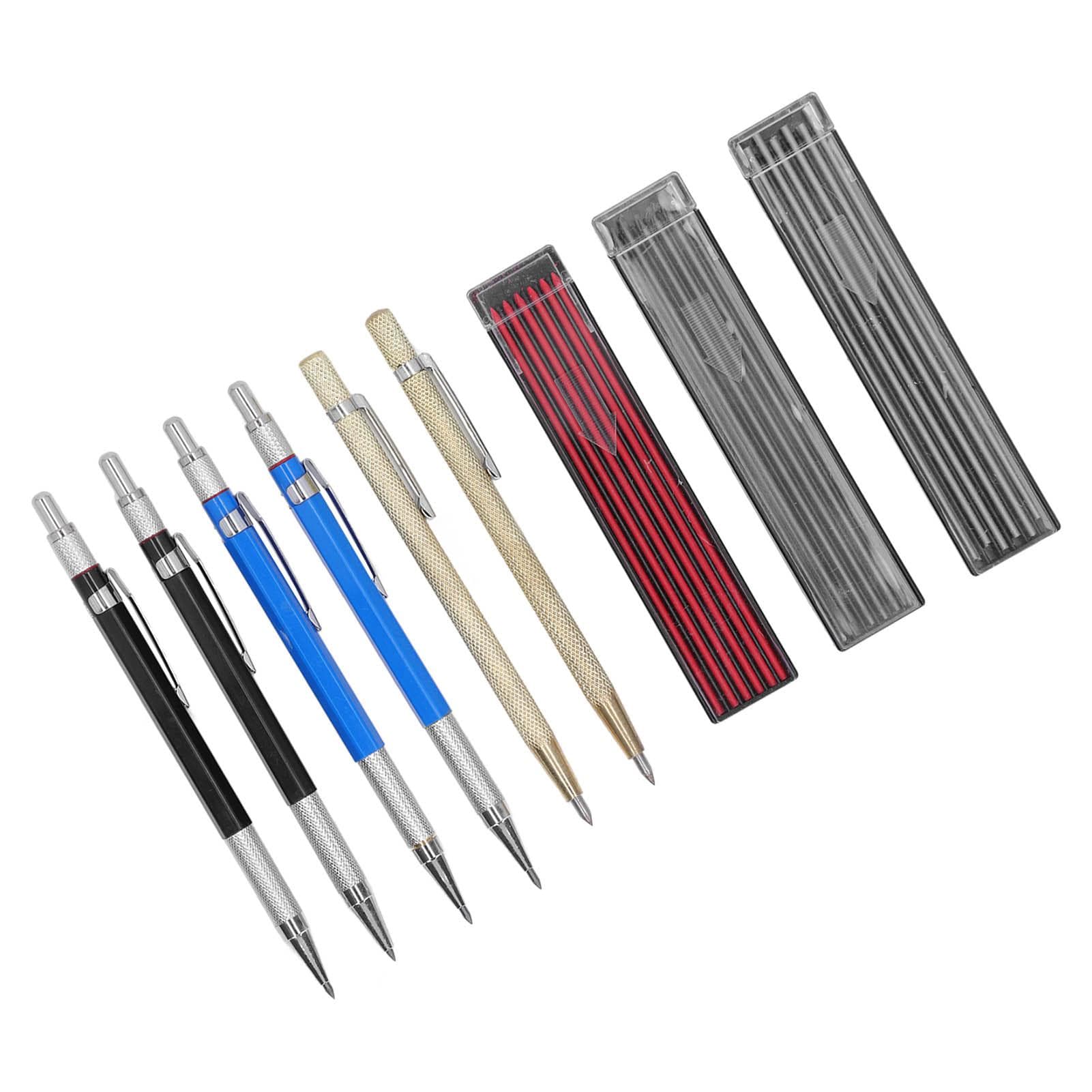 Carpenter Pencil Set 2 Scribers 36 Refills 4 All Metal Pencil Set for Woodworking 2mm