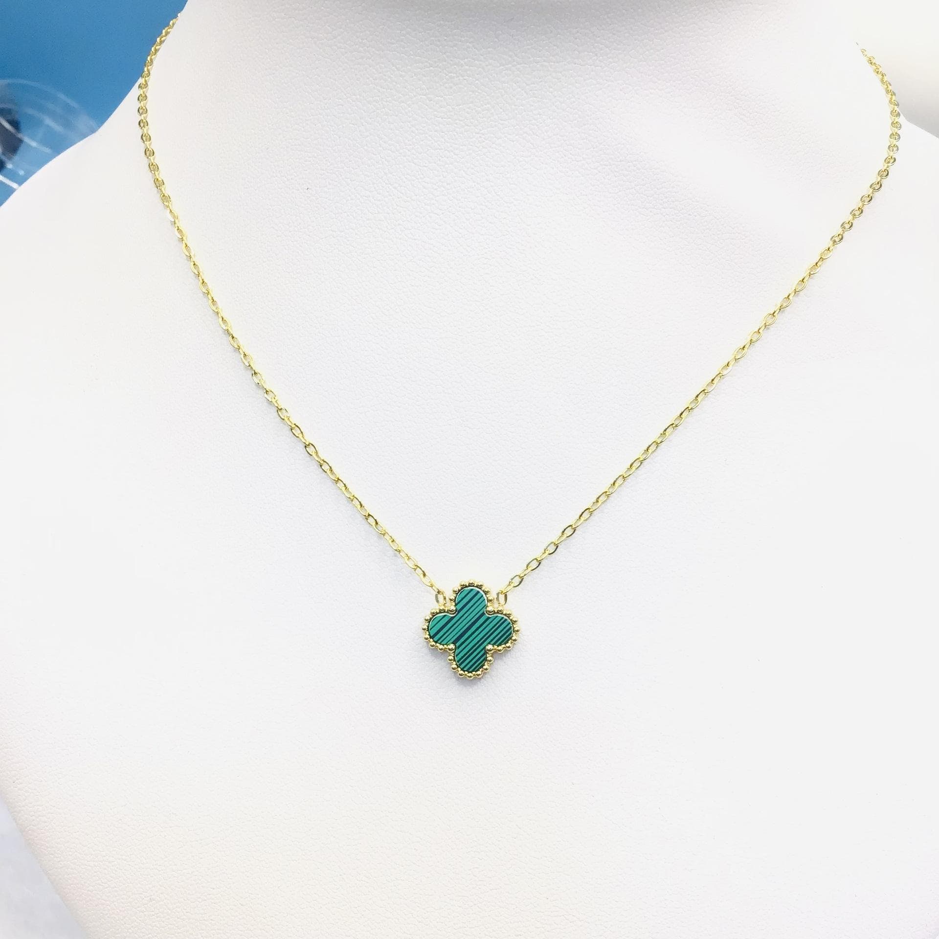13mm Pendant Four Leaf Clover 18K Necklace Titanium Steel Classic Reversible Shell Necklace 18K