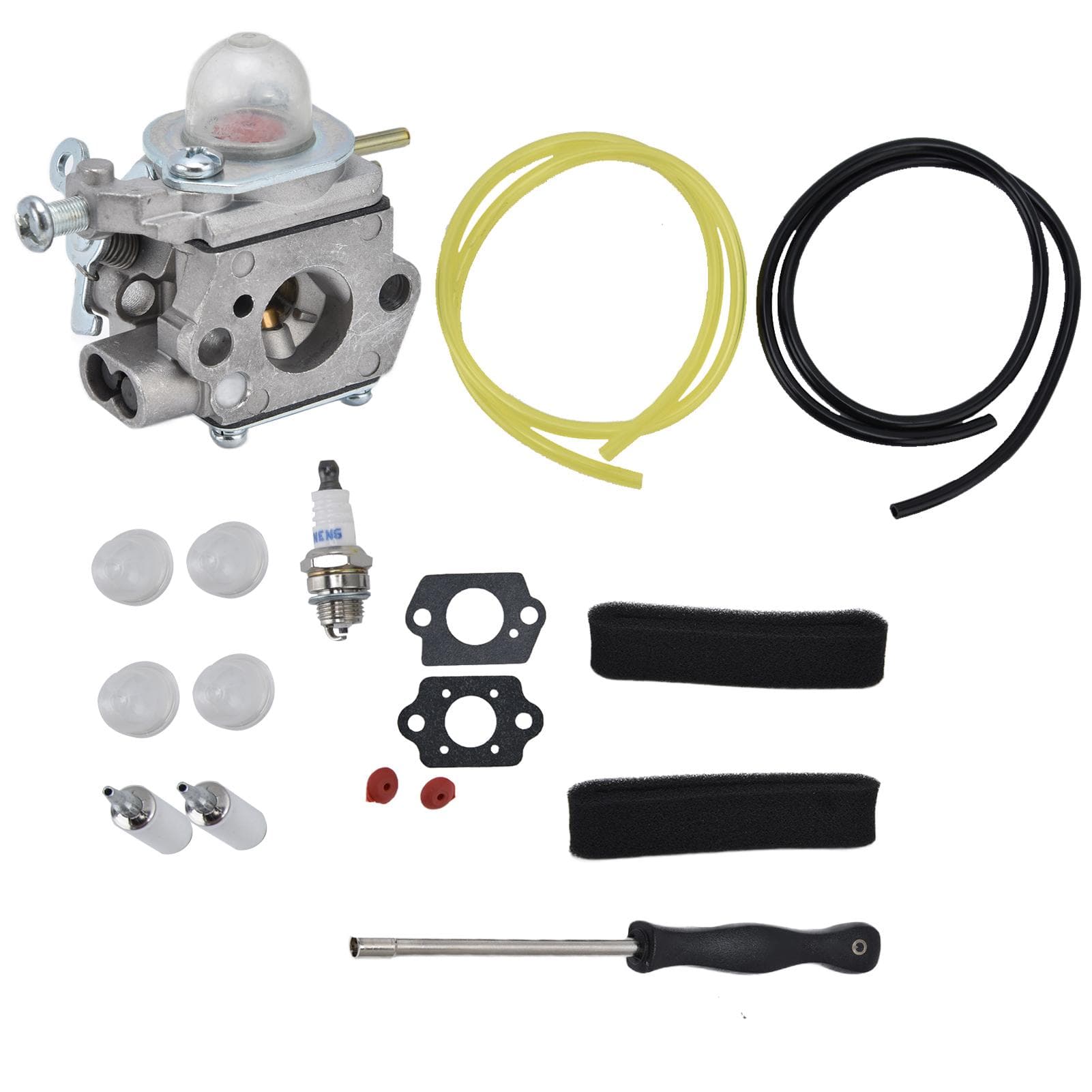 753-06190 Carburetor with Fuel Filter Air Filter Primer Bulb Kit for Troybilt TB22EC TB32EC TB80EC