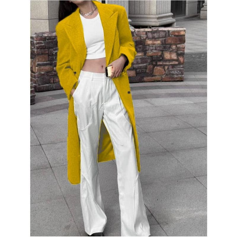 Autumn and Winter Long Large Size Woolen Women's Coat Woolen Coat 3XL