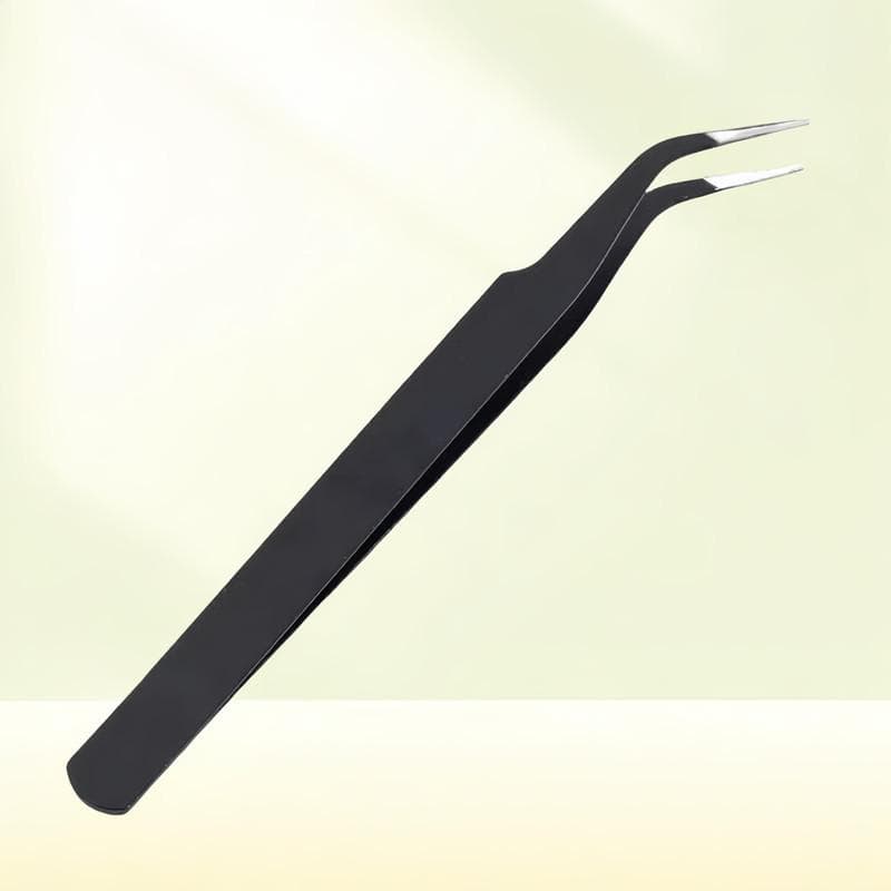 1pc Black False Eyelash Tweezers Eyelash Tool Clip Eyelash Trim Eyelash Graft Eyelash Clip High Precision Flowering Tweezers black