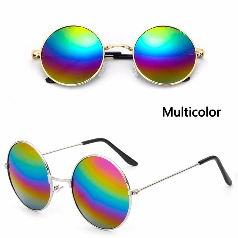 Vintage Round Sunglasses Men Women Anti-Reflective Lens Metal Frame Circle Sun Glasses Oculos UV400 multicolour