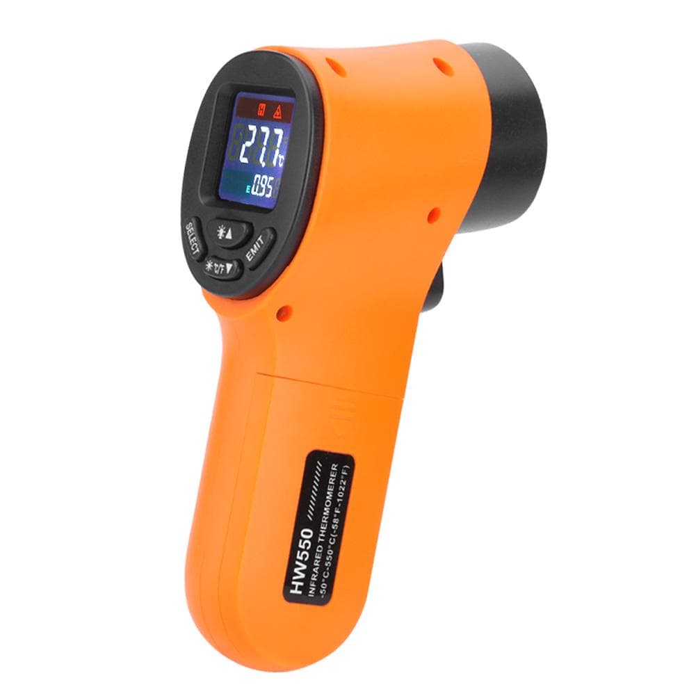 Handheld 50~550 celsius Infrared Thermometer 12:1 Targrt Positioning Noncontact Temperature Meter Color orange