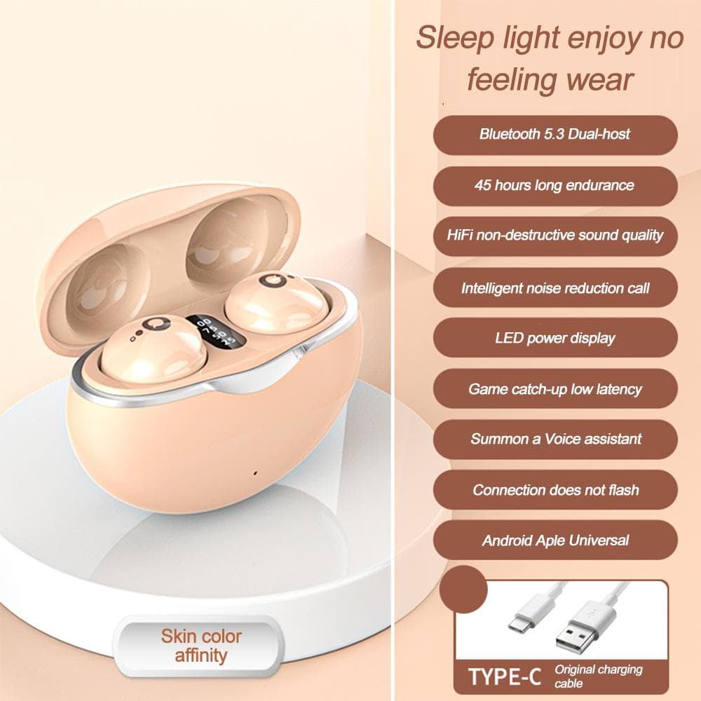Mini Bluetooth 5.3 Headphones True Wireless Invisible In-Ear Earphones Gaming HIFI Stereo Noise Reduction Earbuds 20H Music Time