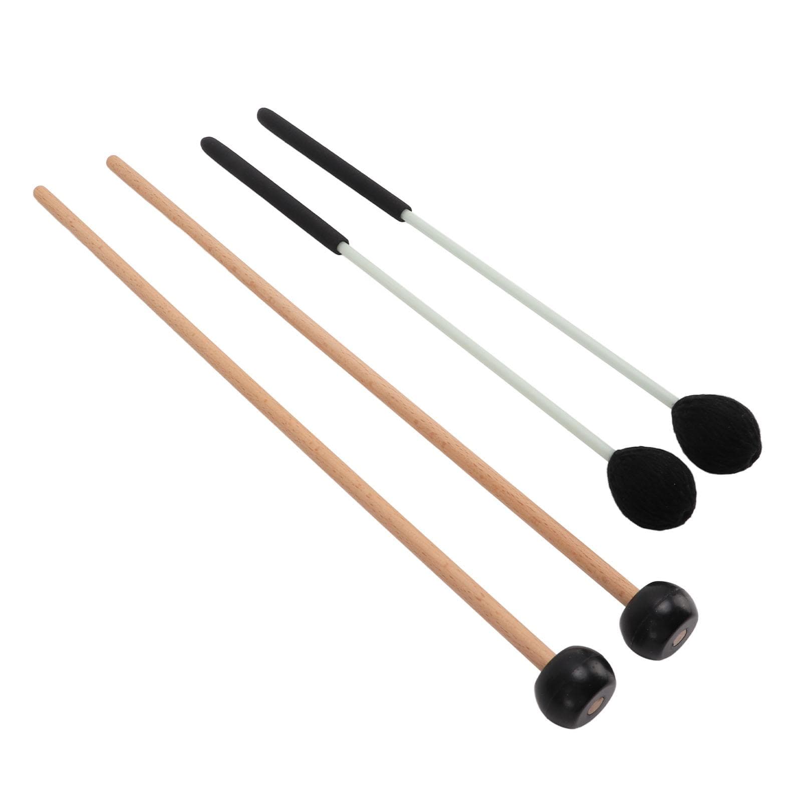 Marimba Mallet Set 1 Pair Medium Hard Yarn Head 1 Pair Rubber Mallets for Percussion Bell