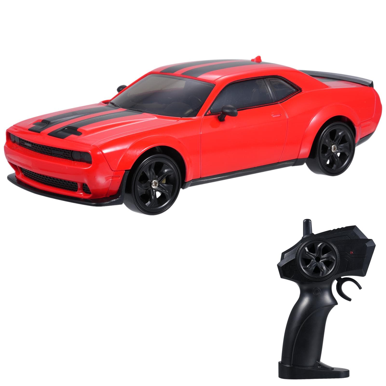 Remote Control Drift Car, 2.4GHz 4WD Electric Racing Vehicle with LED Lights 2 Rechargeable 1 red