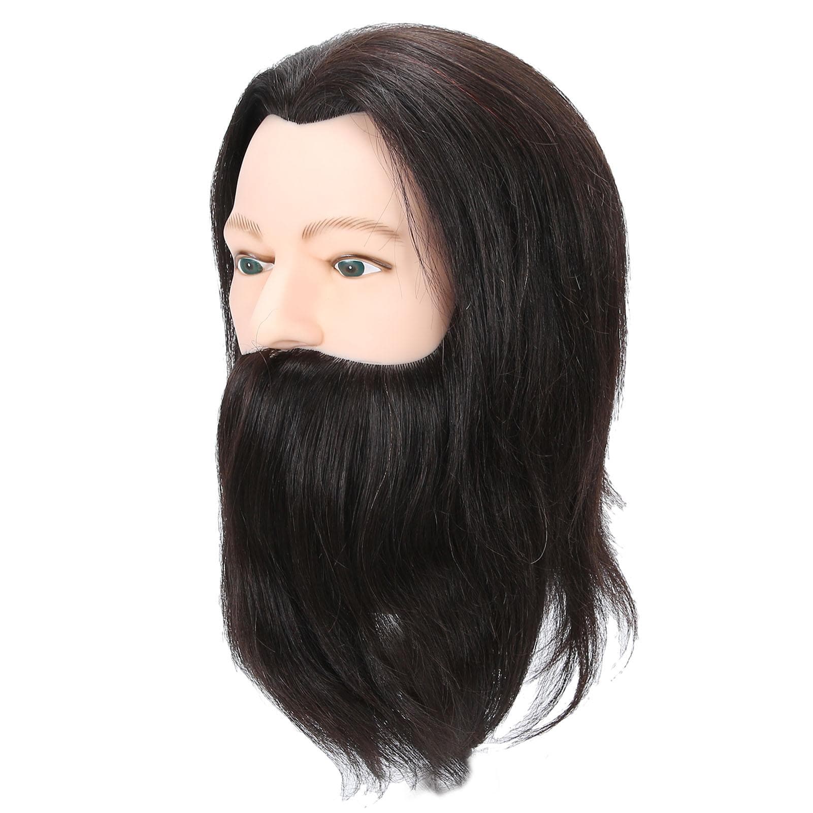 Salon Male Mannequin Head Human Hair Practice Hairdressing Training Head for Styling