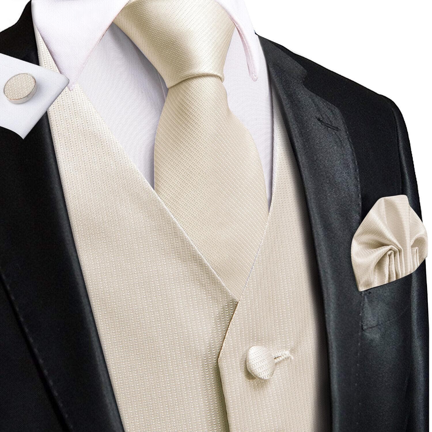 50 Colors Mens Vest Sleeveless V-Neck Pockets Waistcoat Tie Set Wedding Casual 3XL