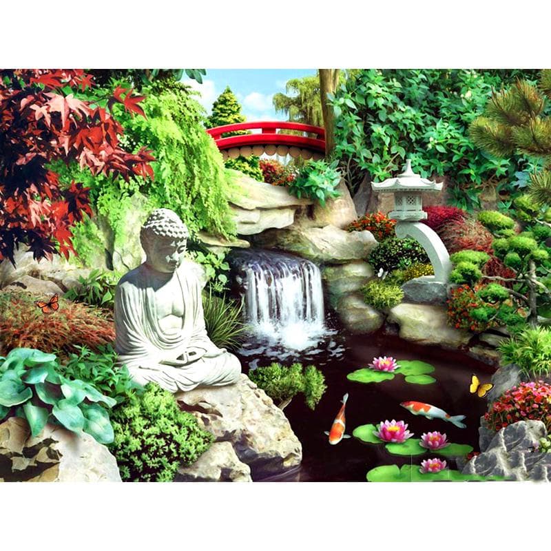 5D DIY Diamond Painting Buddha & Garden Embroidery Cross Stitch Mosaic Home Decor Gift 20X30CM