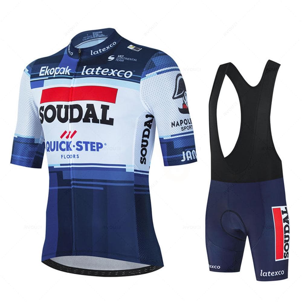 Soudal Quick Step Cycling Jersey Set Summer Belgium Bicycle Breathable Men MTB Bike Clothing Maillot Ropa Ciclismo Uniform Suit 5XL
