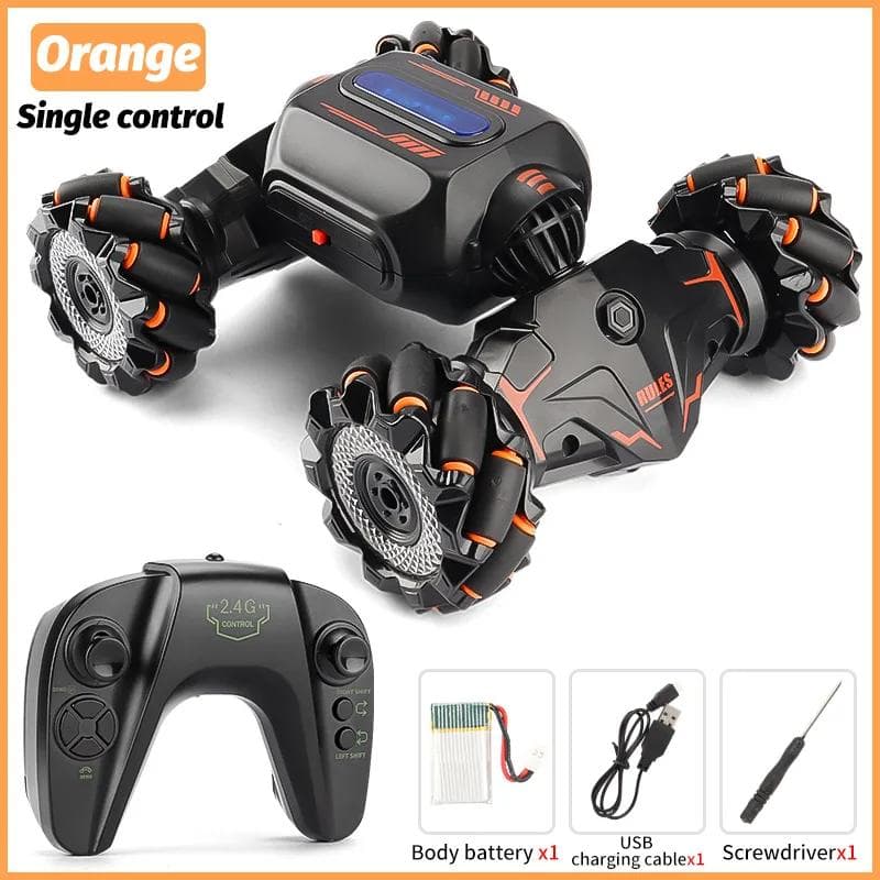 New 2.4G RC Car Toy Gesture Sensing Twisting Stunt Drift Climbing Car Radio Remote Controlled Cars RC Toys for Children Boys Adults handle remote control orange