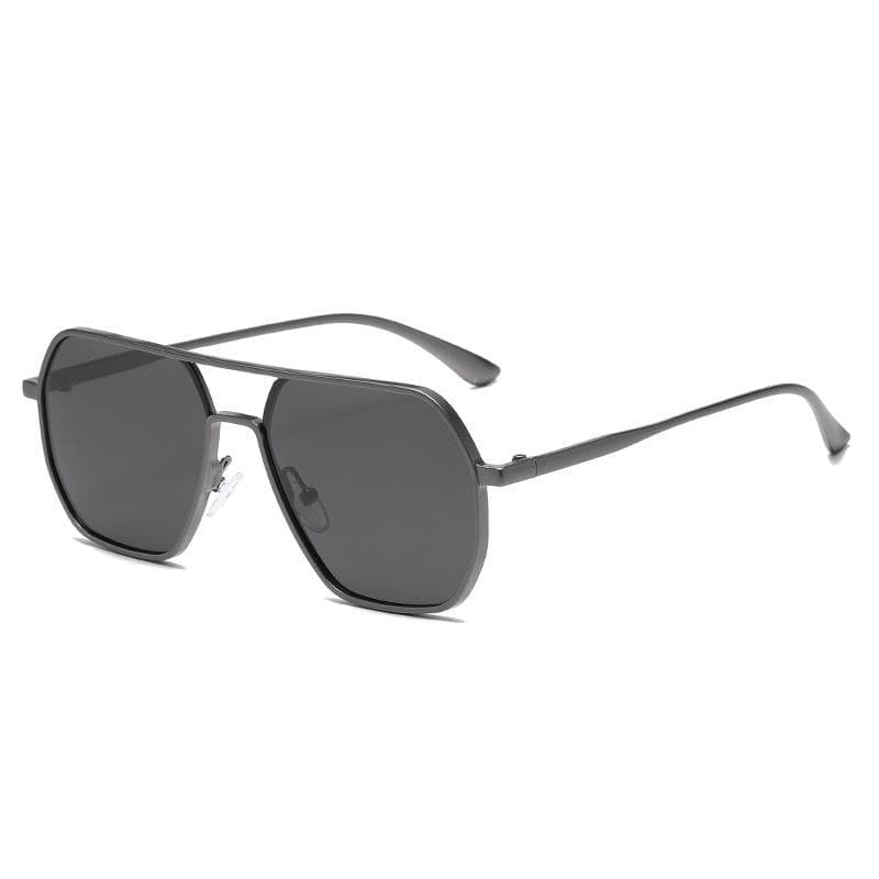 KAMMPT Vintage Sunglasses Men Retro Black Shades Trendy Brand Design for Driving Fishing Fashion Eyewear as picture shows