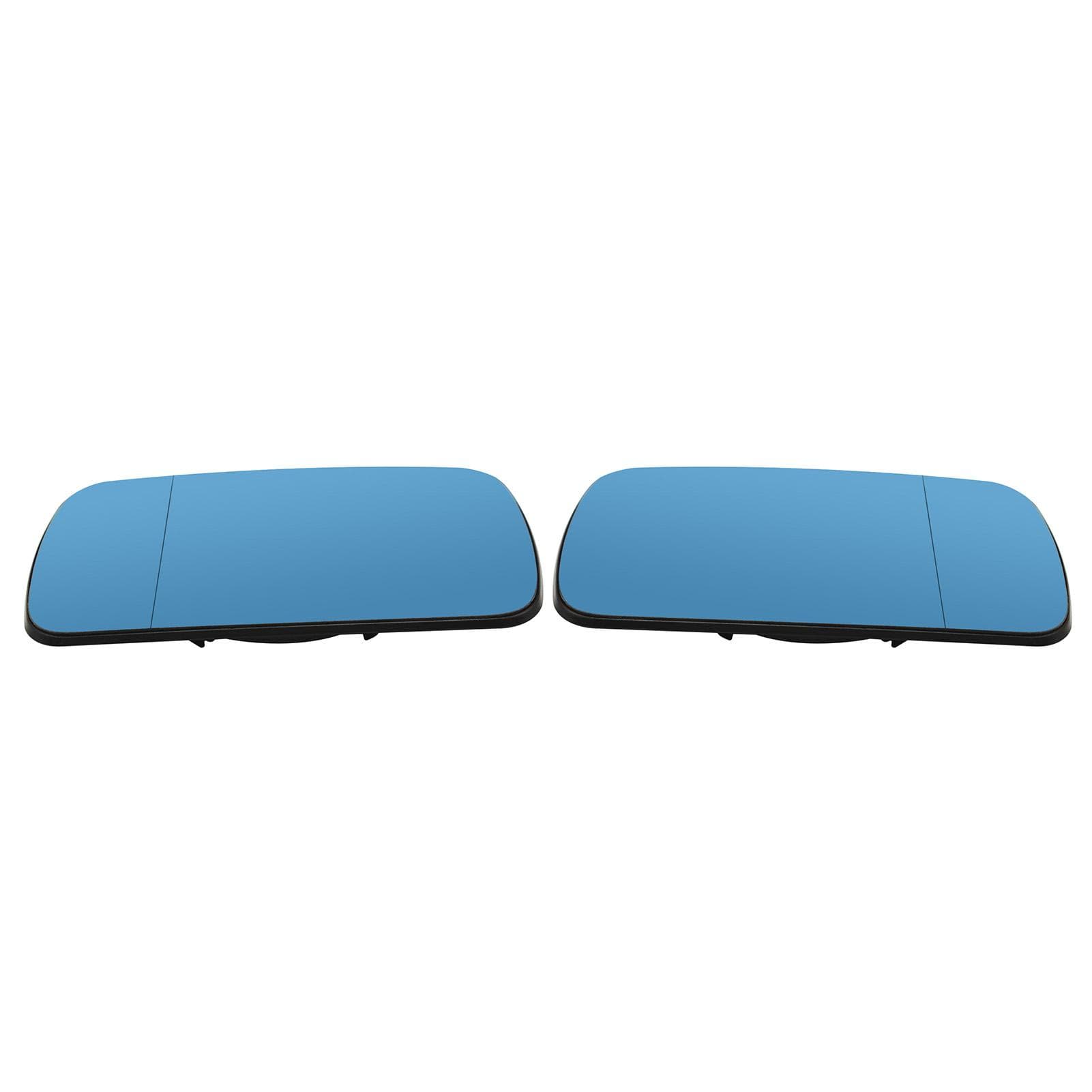 One Pair of Blue Wing Mirror Glass Rearview Heated Mirror Glass with Wide Angle Replacement for BMW light blue