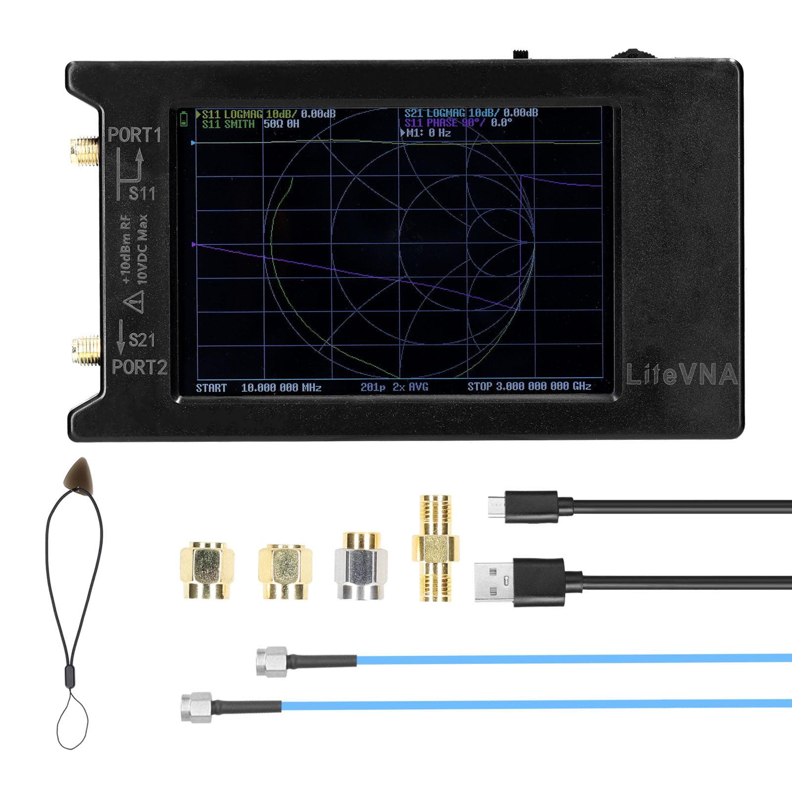 50kHz-6.3GHz LiteVNA62 Vector Network Analyzer HF VHF UHF Antenna with 2.8 Inch Display Screen LiteVNA64