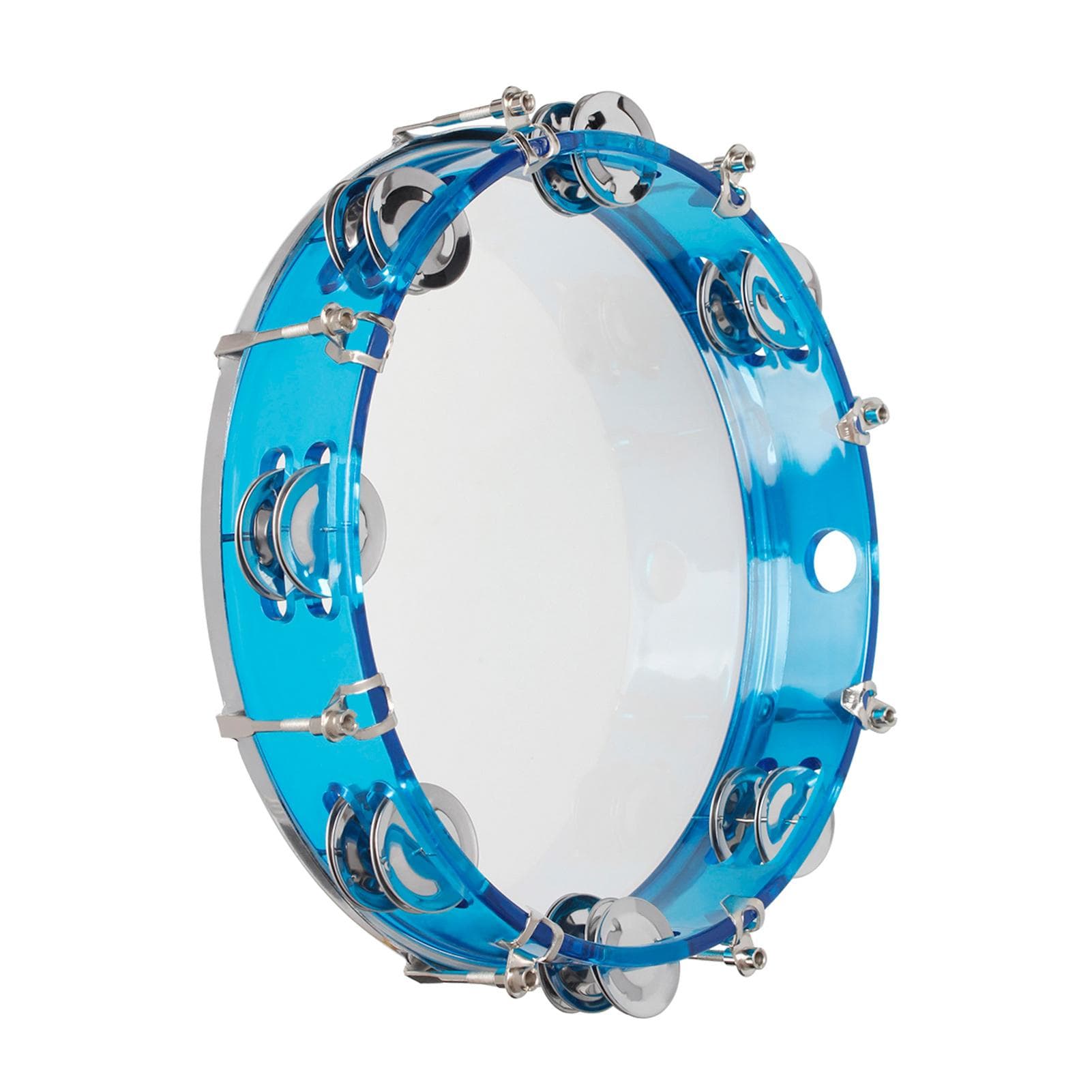 10 Inch Handheld Tambourine Double Row Tambourine Drum Set Percussion Instrument Musical blue