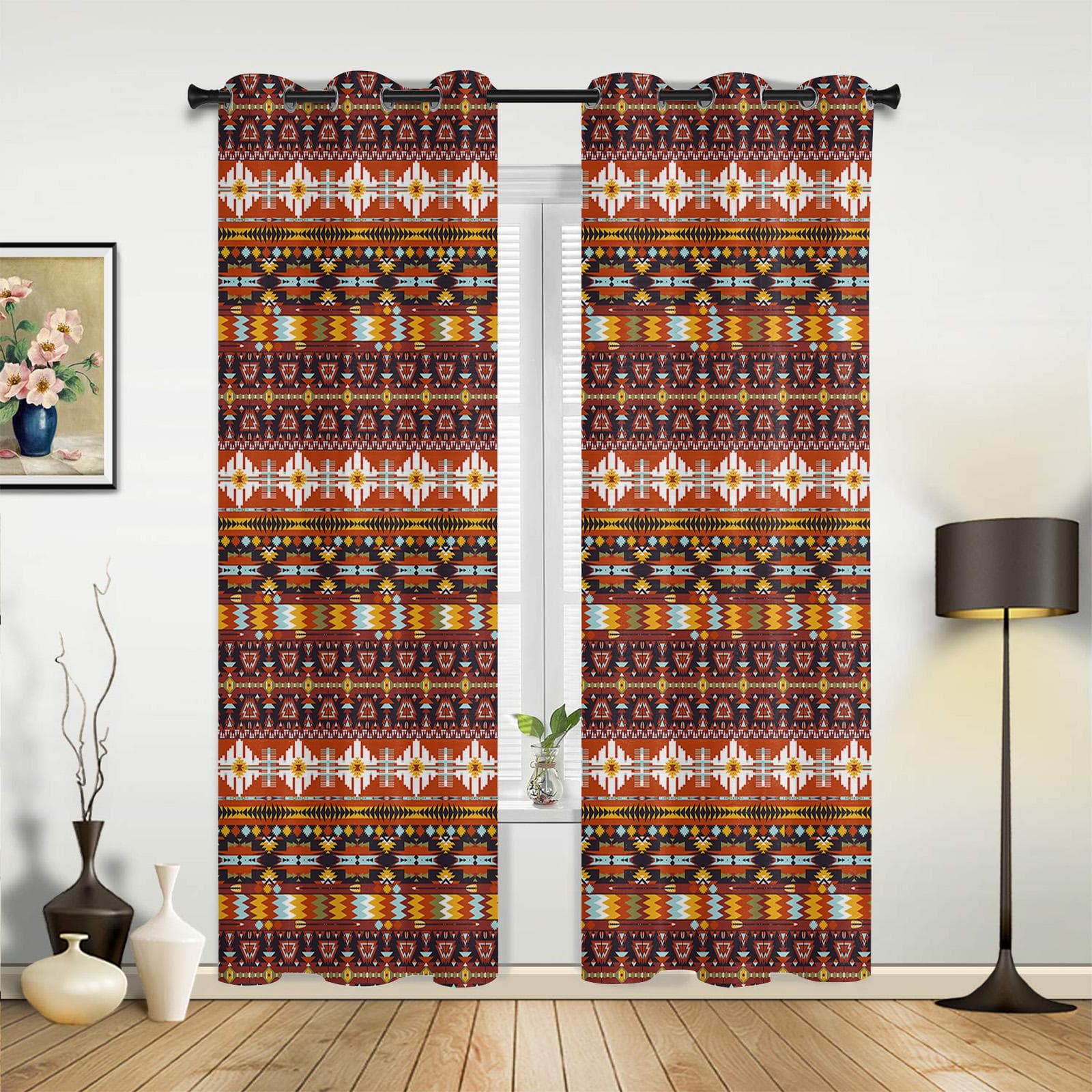 Totem Triangle Window Curtain Modern European Style Curtains for Bedroom Living Room Backdrop Curtain 135W x 60H(cm) x1