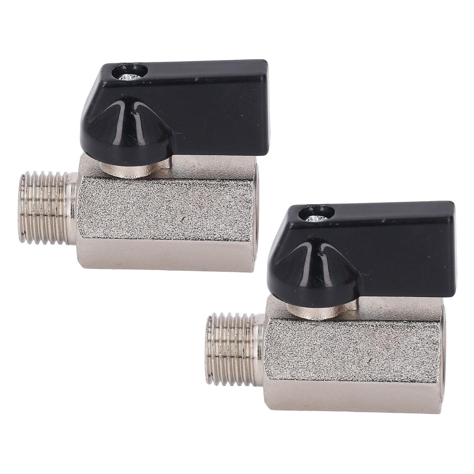 2 Pcs Brass Mini Ball Valve Small DN8 G14 Male Female Thread Electroplated Sandblasting