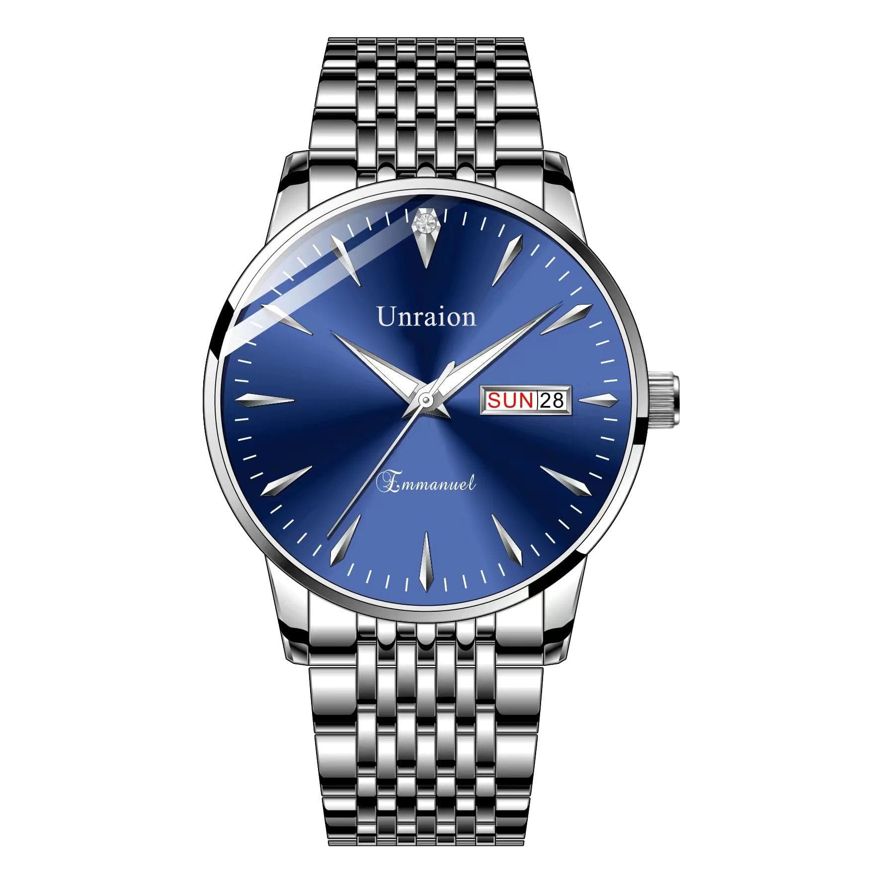 Swiss Automatic Waterproof Luminous Double Calendar Men's Watch - Simple Korean Style