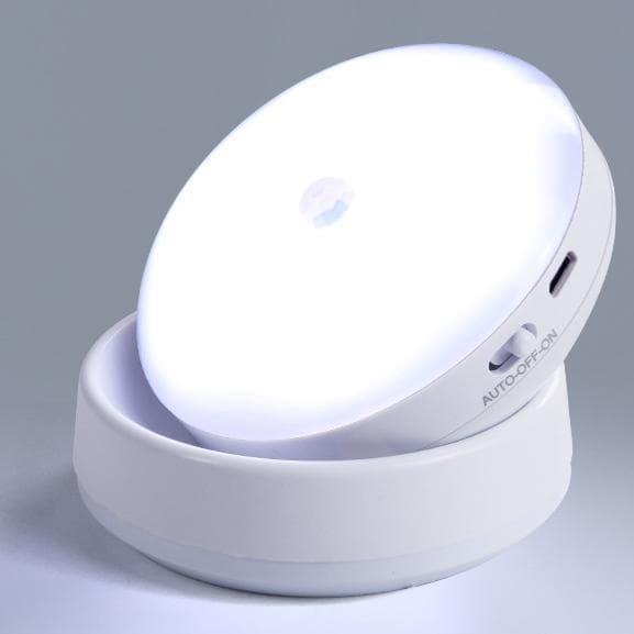 Led Motion Sensor Night Light USB Charging Round Lamp For Bedroom Corridor Home Bathroom Charging cold white light