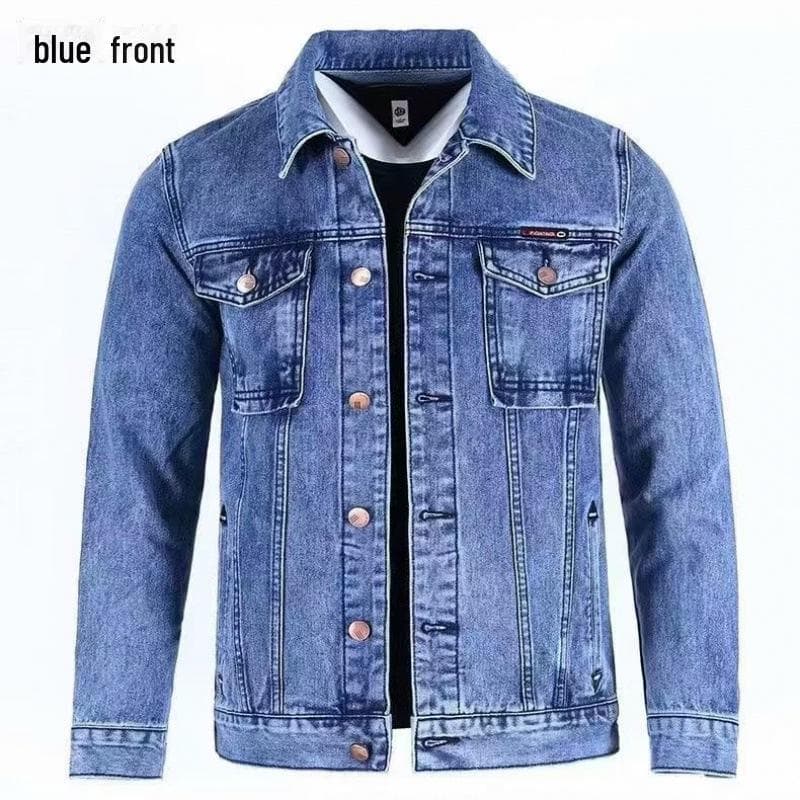 2024 Men's Korean Style Denim Jacket: Versatile Spring/Autumn Casual Wear for Youth 5XL blue