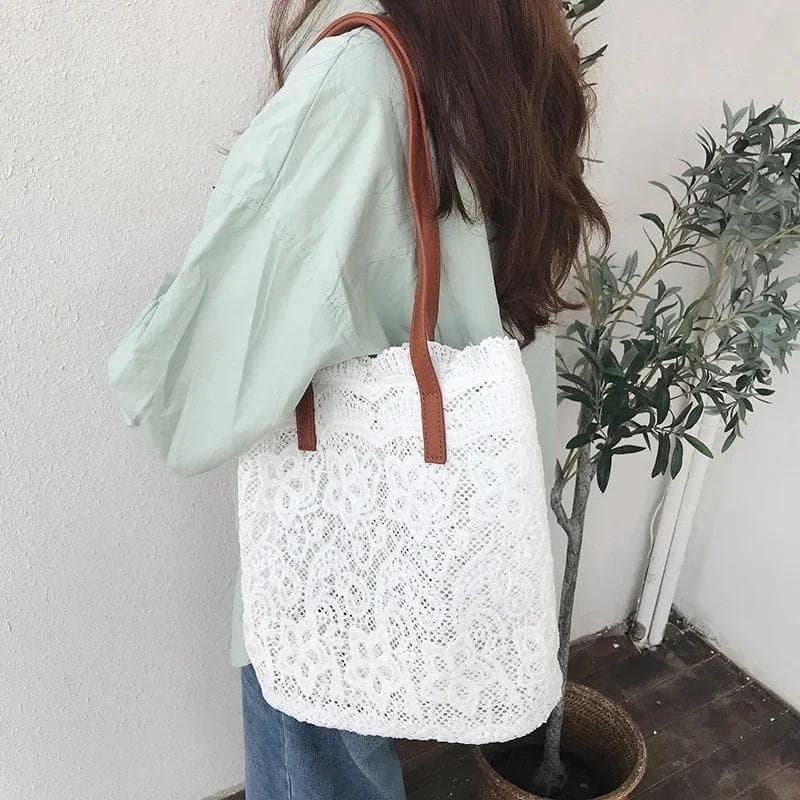 Women's Bag Shoulder Bags Leather Handbags Canvas TOP-handle Bag Luxury Fashion Lady Crossbody Bags for Women Casual Fashion white