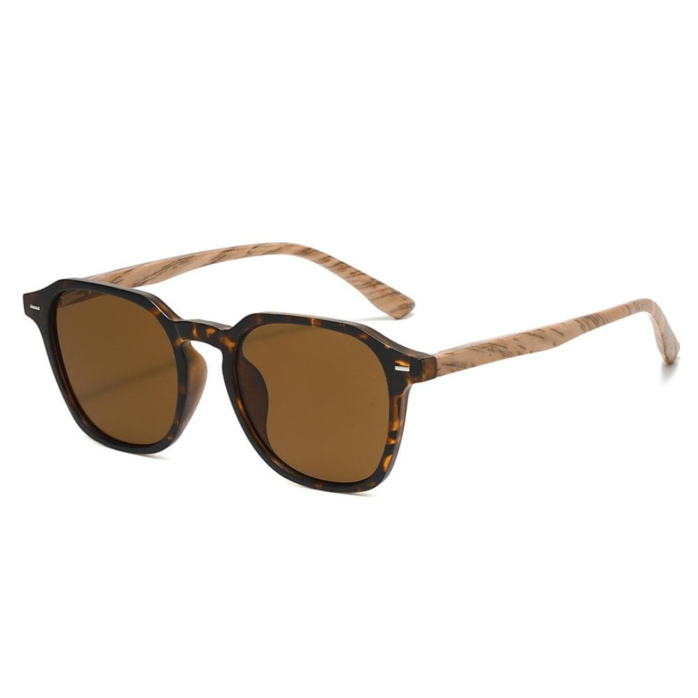 Vintage Wooden Grain Square Sunglasses Women Men Luxury Brand Designer Punk Light Heavy UV400 Sun Glasses