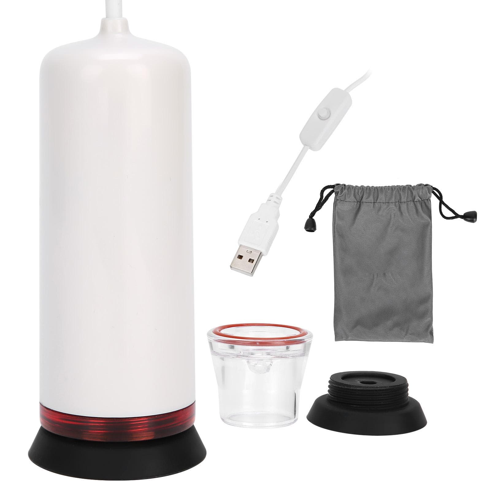 Electric Automatic Vacuum Pump Mini Portable USB Powered Vacuum Suction Machine White