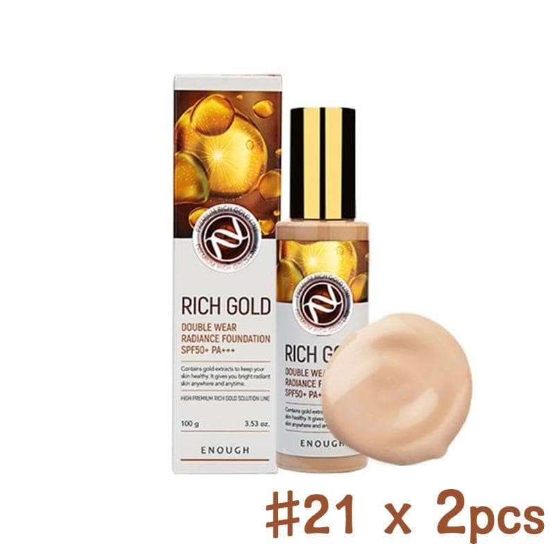 Enough Premium Rich Gold Double Wear Radiance Foundation 100ml (9 Options) #21 x 2PCS