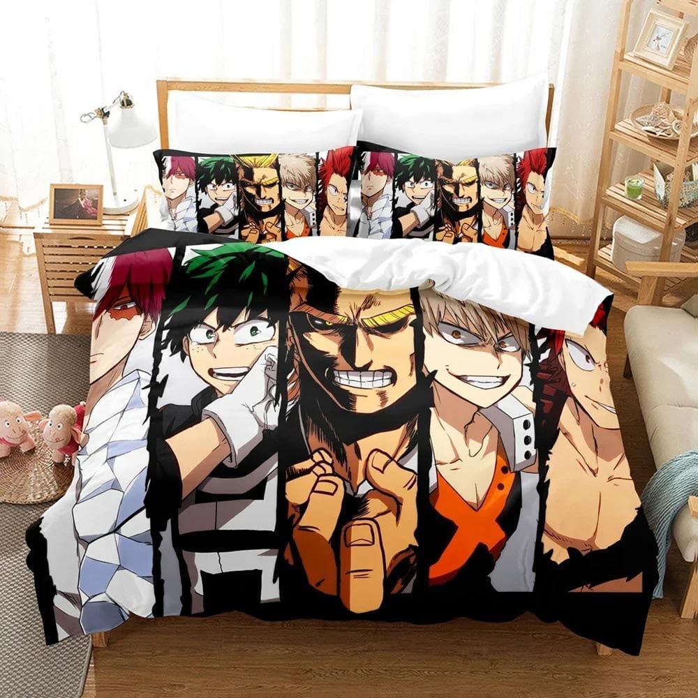 New My hero academia Bedding Set Single Twin Full Queen King Size Kawaii Bed Set Adult Kid Bedroom Duvet cover Sets 3D Anime 70x133cm 2pcs