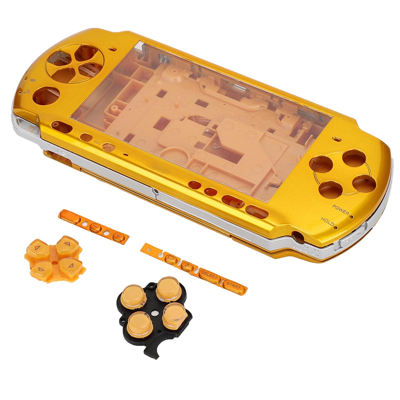 For PSP3000 Game Console Case Full Housing Shell With Screwdriver Wearable Compact(Yellow) yellow