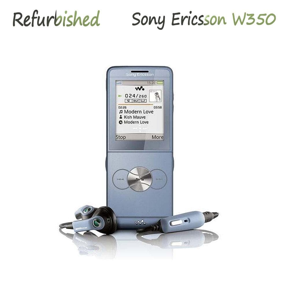 Refurbished Sony Ericsson Original Sony Ericsson W350 W350C 2G 1.3MP Camera FM Mobile Phone With 1 SIM Simple Set blue