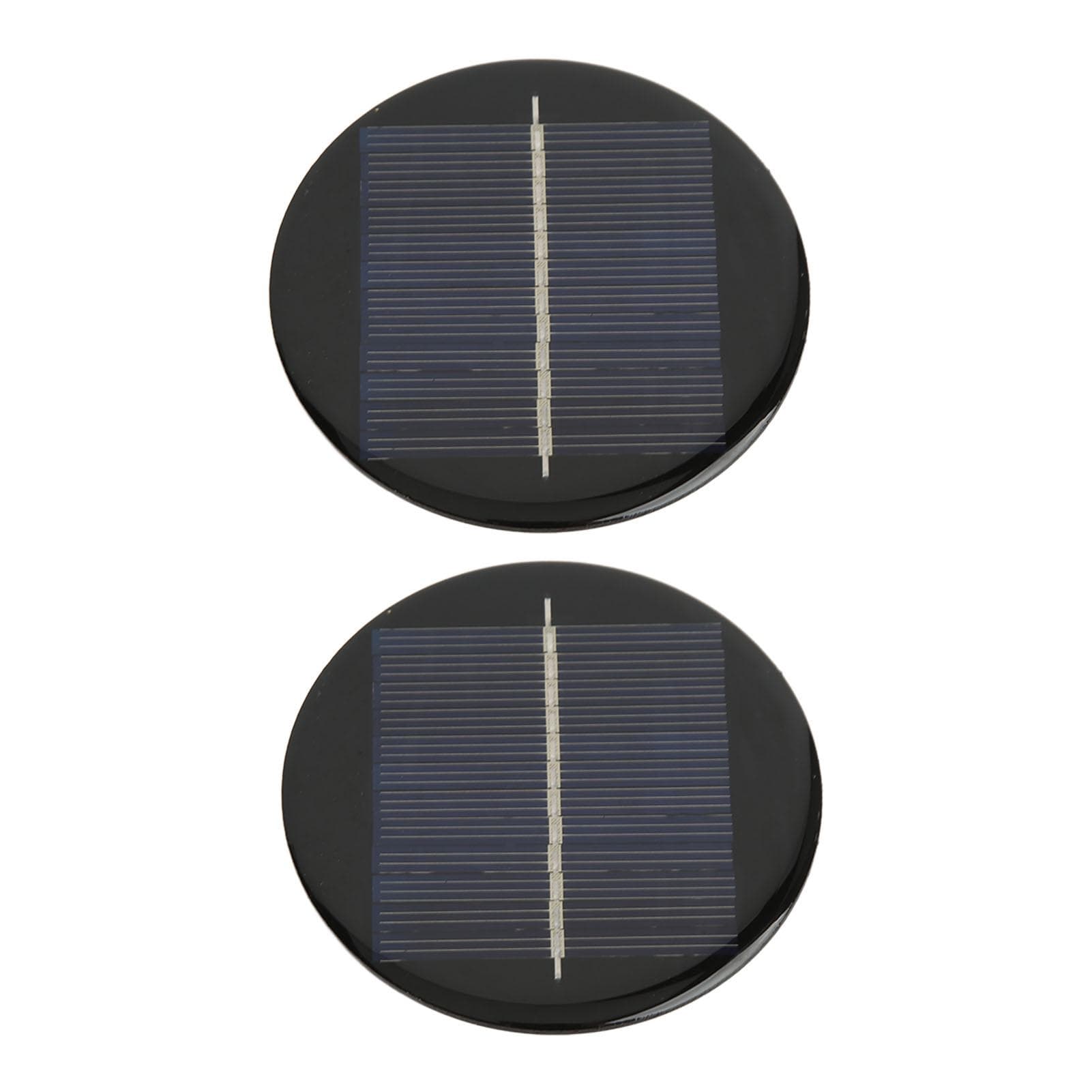 2Pcs Solar Panel 6V Round 80mm High Conversion Rate Good Light Transmittance Polysilicon Solar Cell
