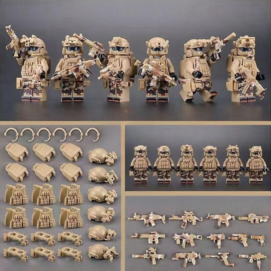 Military Special Forces Minifigures Building Blocks SWAT Ghost Commando Police Soldiers Army Action Figure Weapons Bricks Kids Toy Birthday Gifts No Box