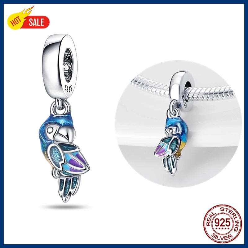 100% S925 Sterling Silver Firefly Charms Evil Eye Hot Air Balloon Blue Charms Fit Original Bracelet DIY Jewelry Making